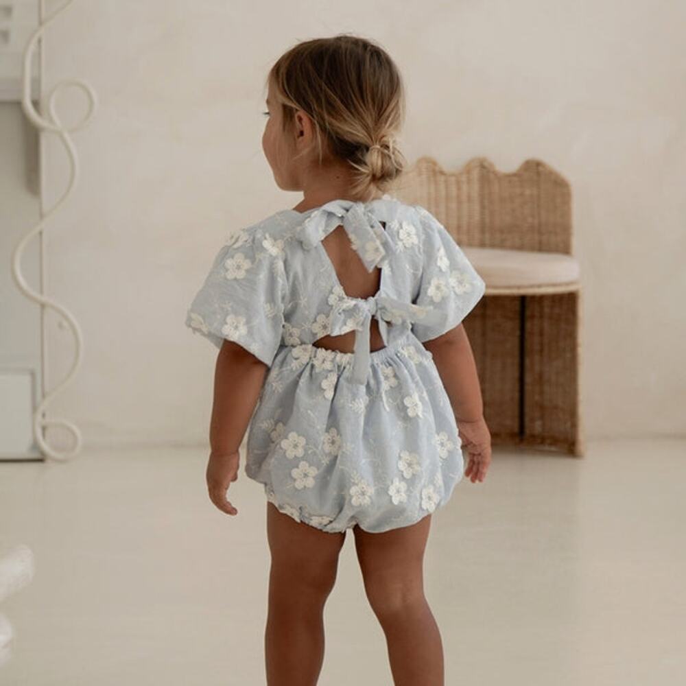 Noni & Co Cora Romper in Celes Blue 2yr